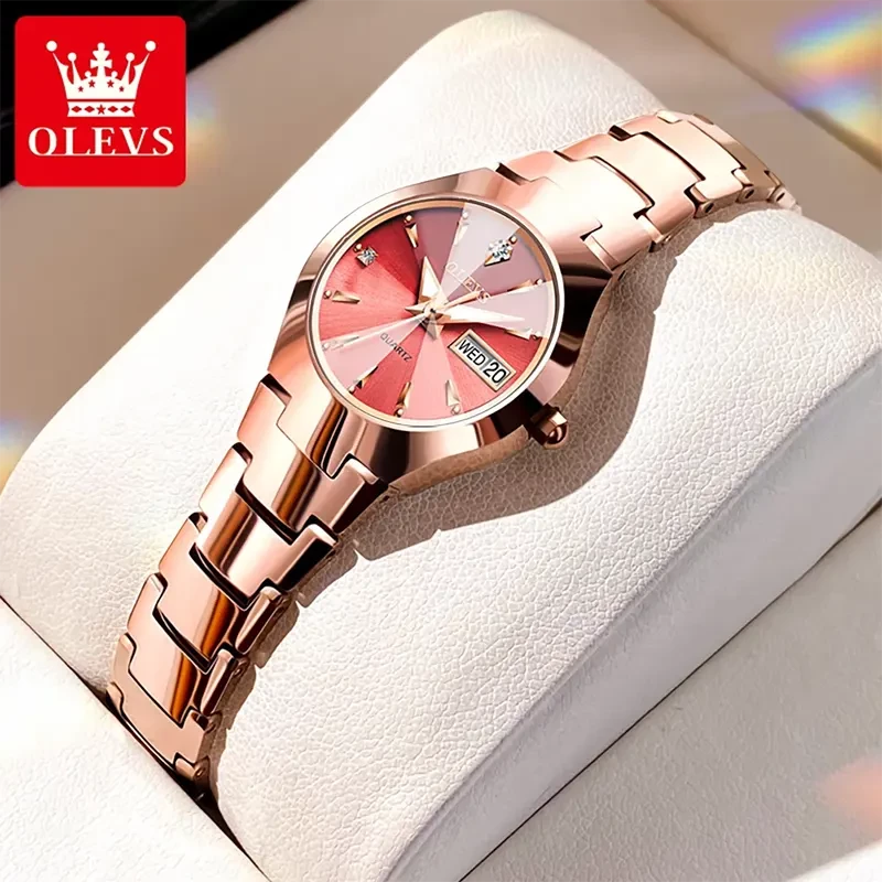 Olevs Tungsten Steel Copper Dial Ladies Watch | 8697